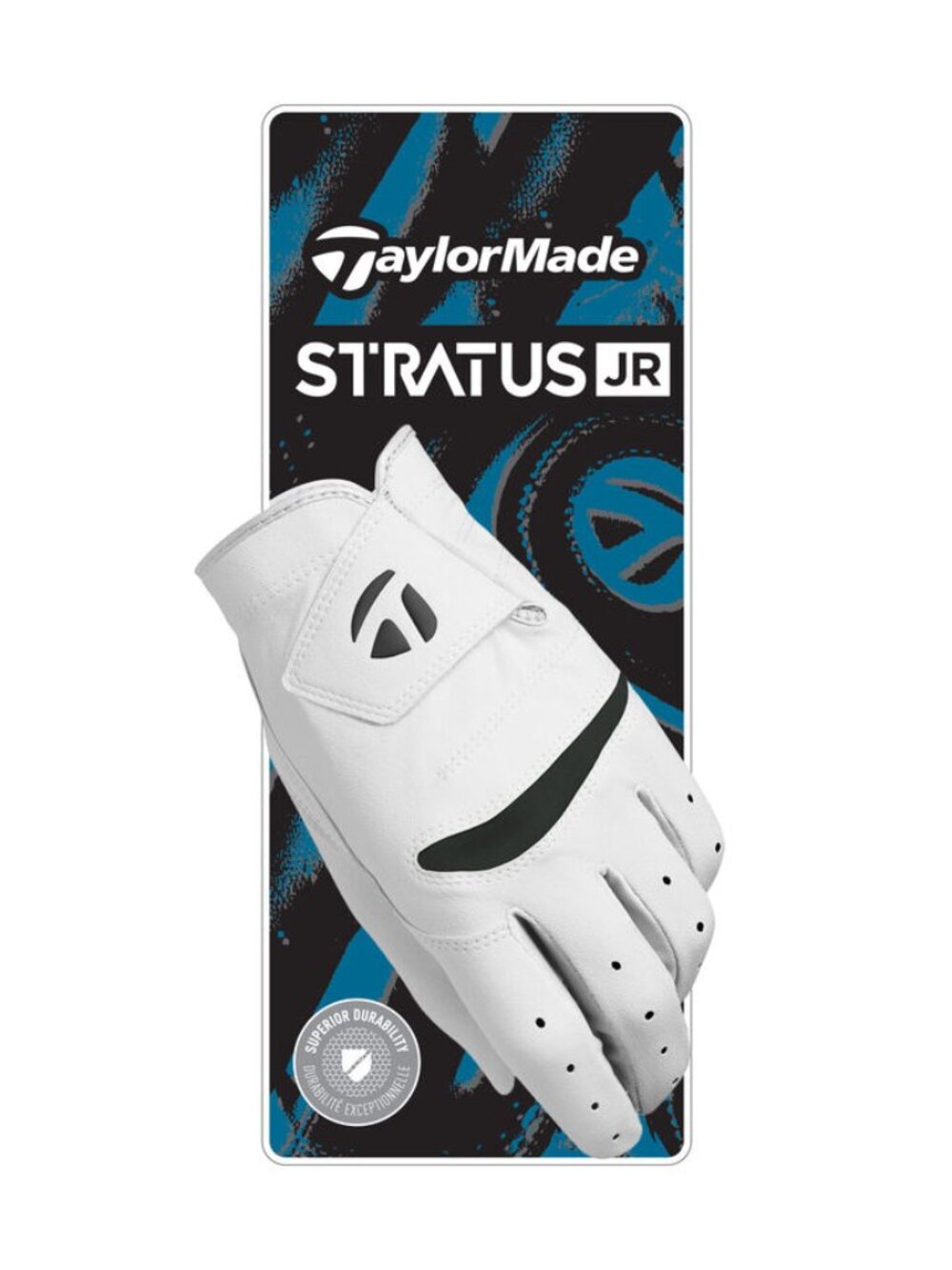 BRAND NEW TaylorMade Stratus Jr. Golf Glove White IN PACKAGING - LEFT HAND